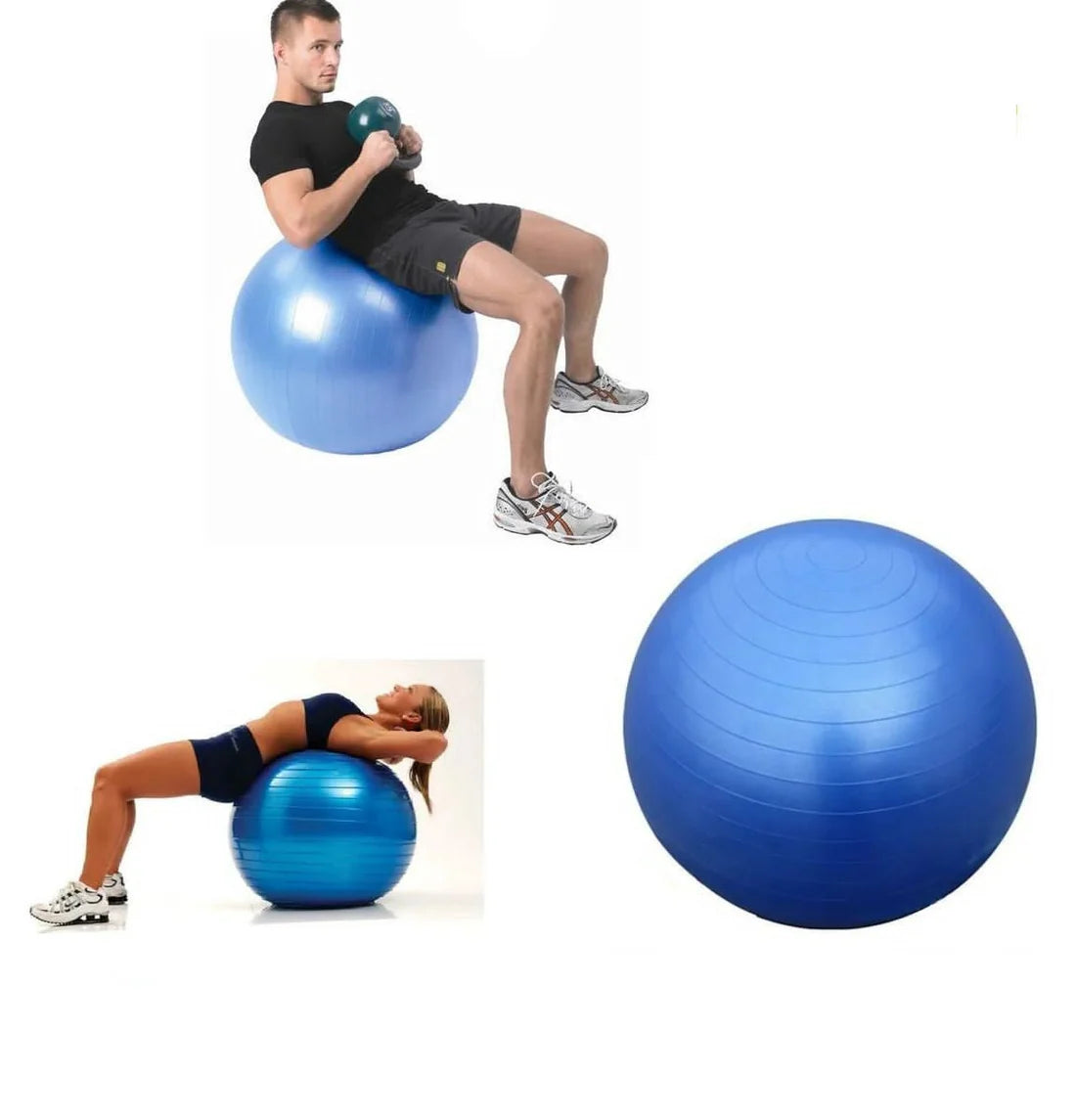 LORDEX - Anti-Burst Gym Ball – Core, Yoga & Fitness Stability Ball (Blue)